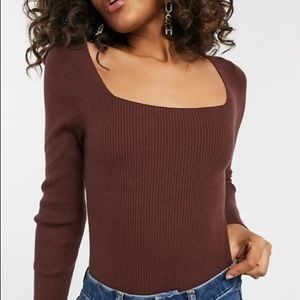 square neck sweater with cross back
